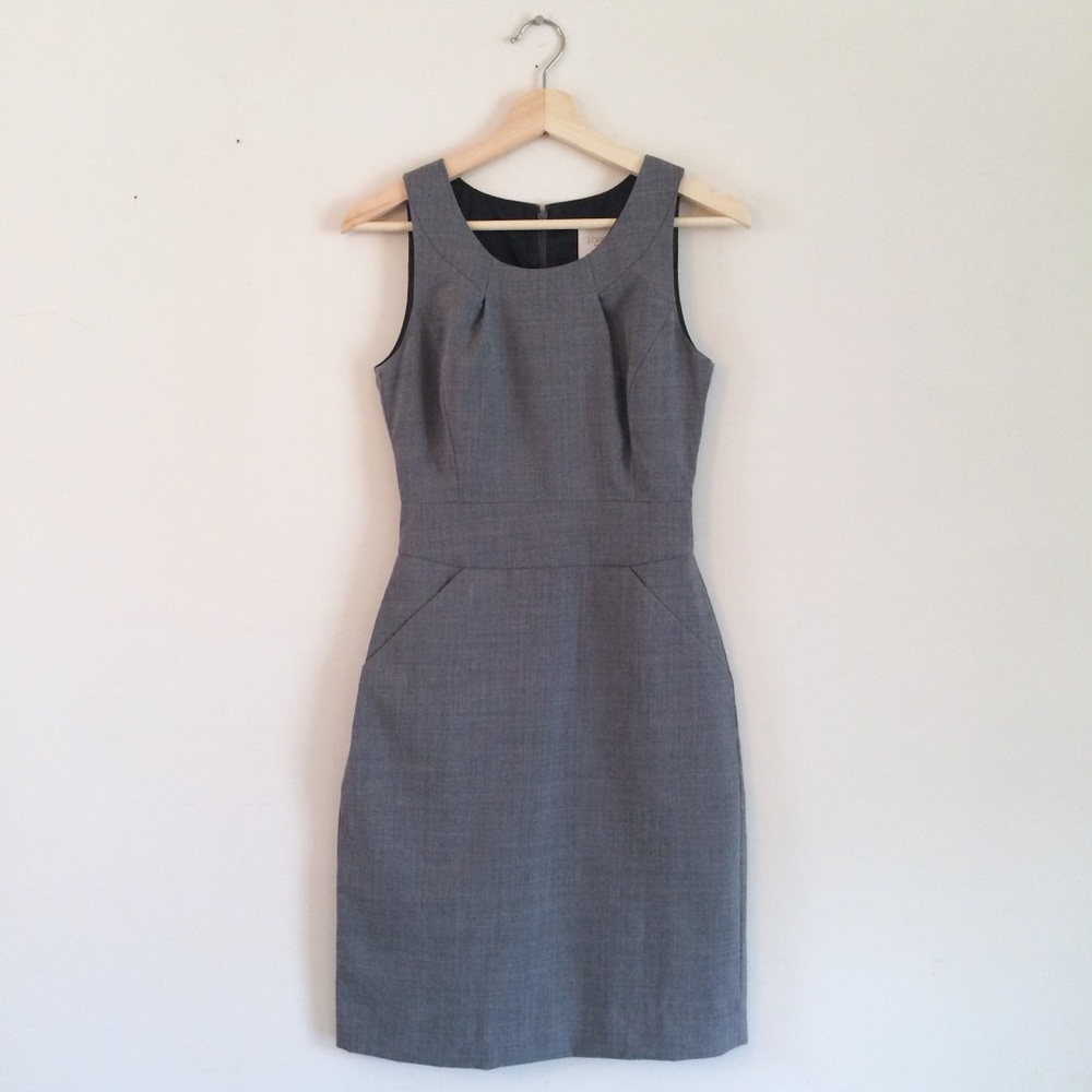 J. Crew Wool Suiting Sleeveless Sheath Dress Sz 0